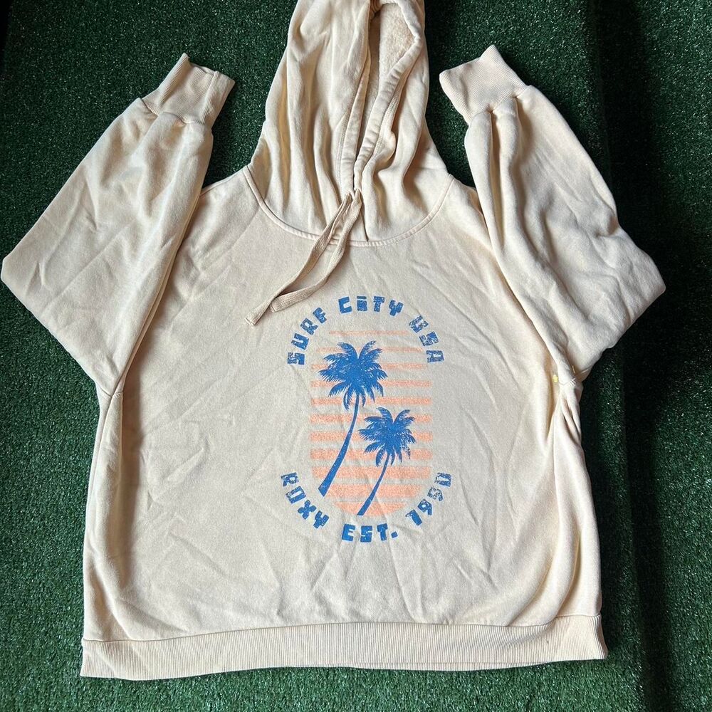 Roxy Women's Cream and Tan Hoodie